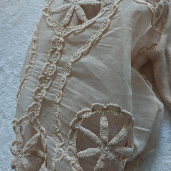 ANTHROPOLOGIE "SIONI" EYELET PUFF SLEEVE SWEATER NWT - Picture 15 of 16